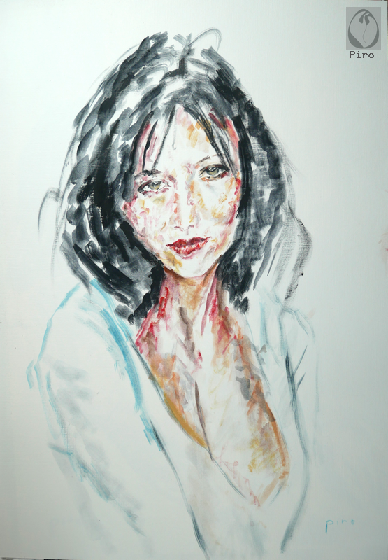 oil on paper - olio su carta di Piro